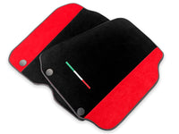 Floor Mats For Ferrari 812 Superfast Red Aclantara And Black Carpet - AutoWin