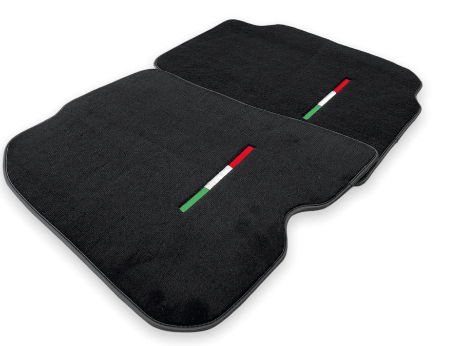 Floor Mats For Ferrari F12 Berlinetta Black Tailored Carpets With Italian Emblem - AutoWin