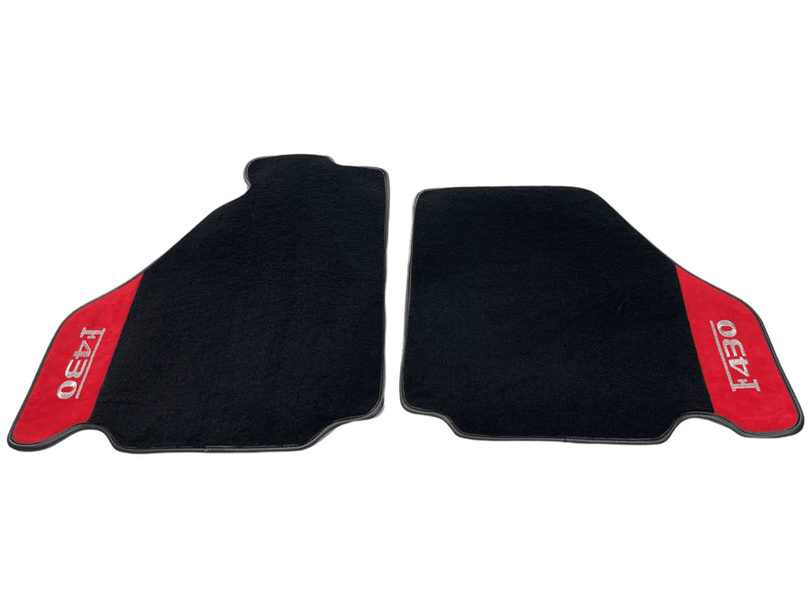 Floor Mats For Ferrari F430 2004-2009 Red Alcantara Leather - AutoWin