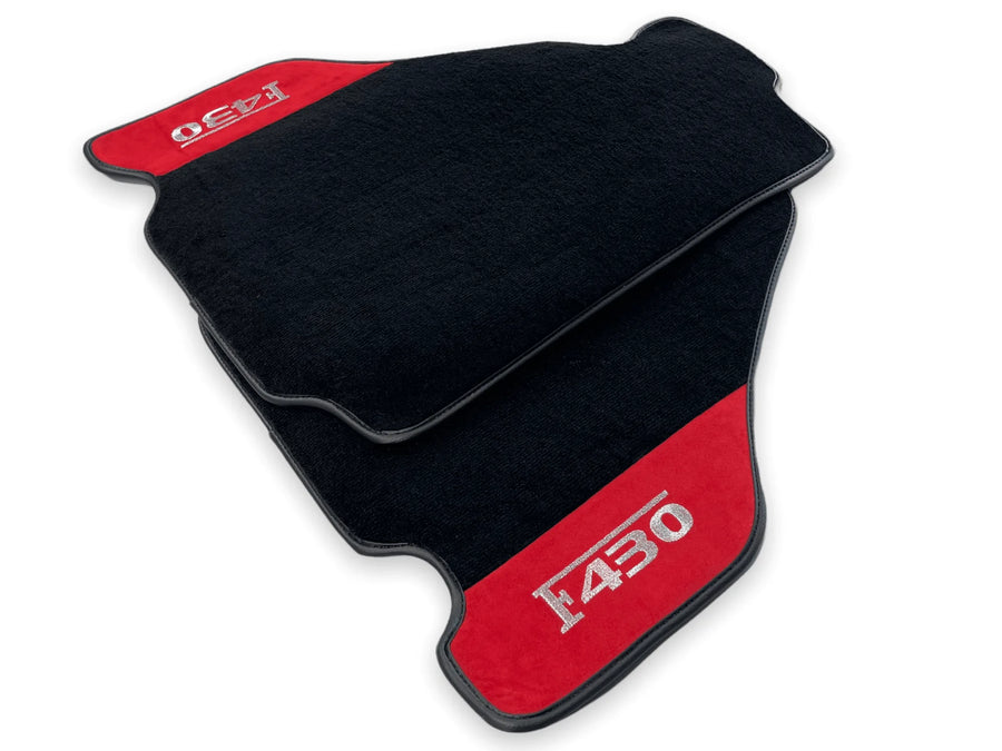 Floor Mats For Ferrari F430 2004-2009 Red Alcantara Leather - AutoWin