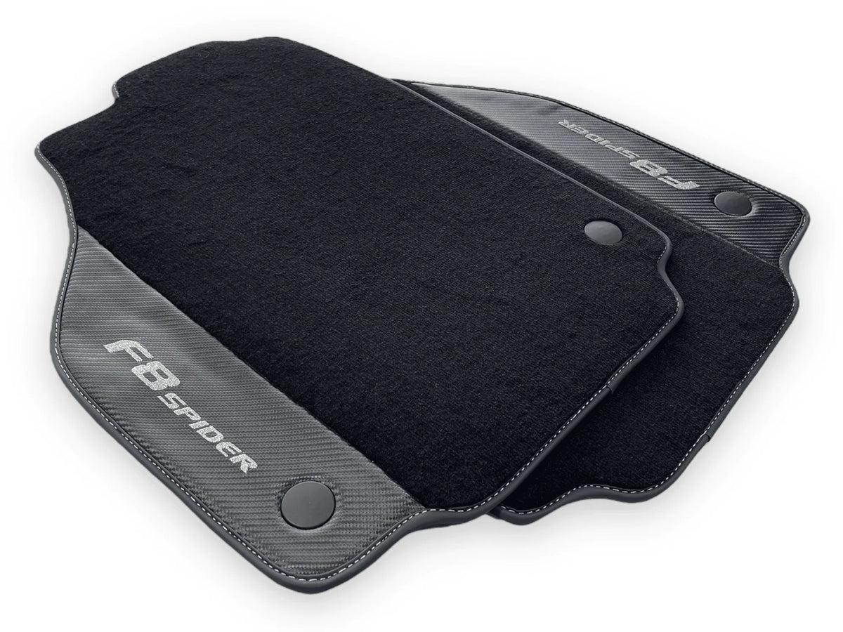 Floor Mats For Ferrari F8 Spider 2019-2022 With Carbon Fiber Leather - AutoWin