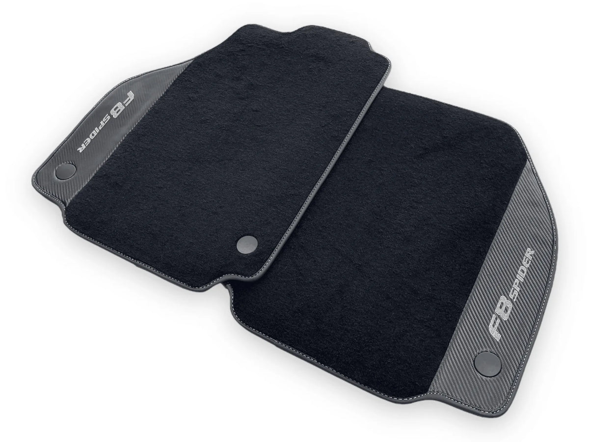 Floor Mats For Ferrari F8 Spider 2019-2022 With Carbon Fiber Leather - AutoWin