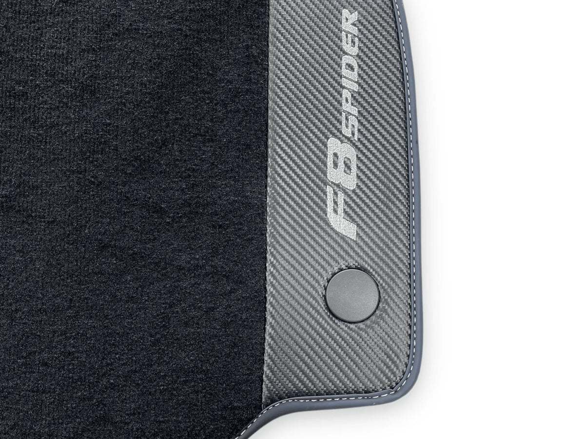Floor Mats For Ferrari F8 Spider 2019-2022 With Carbon Fiber Leather - AutoWin