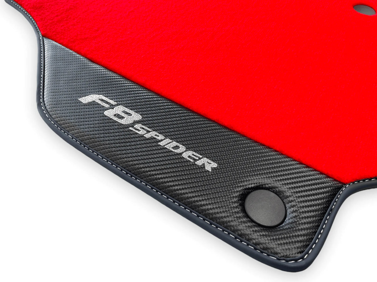 Floor Mats For Ferrari F8 Spider 2019-2022 With Carbon Leather - AutoWin