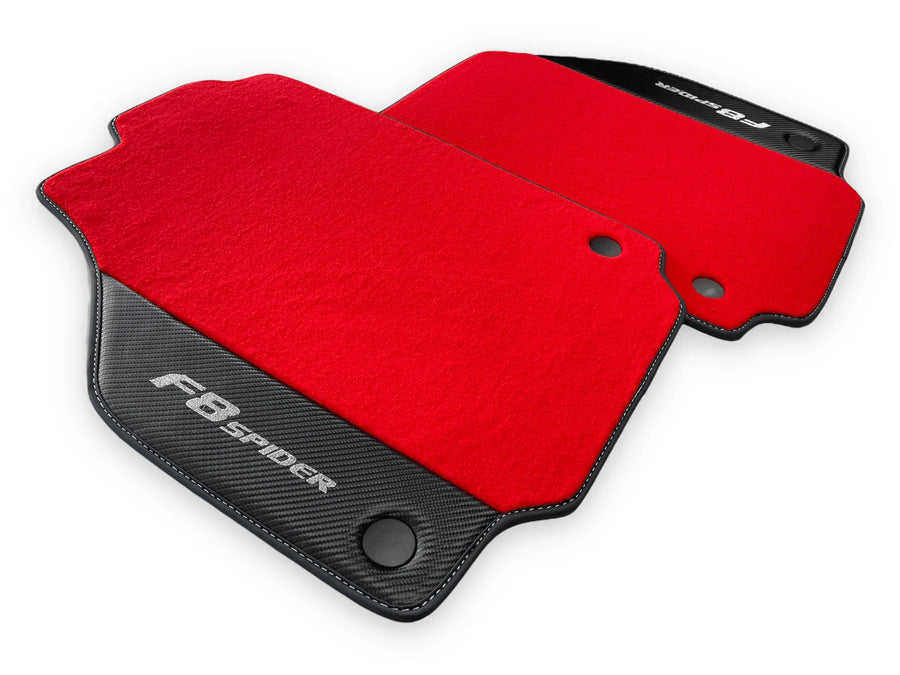 Floor Mats For Ferrari F8 Spider 2019-2022 With Carbon Leather - AutoWin
