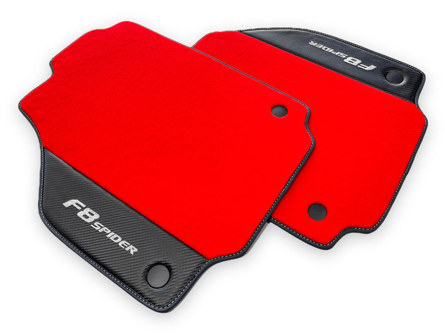 Floor Mats For Ferrari F8 Spider 2019-2022 With Carbon Leather - AutoWin
