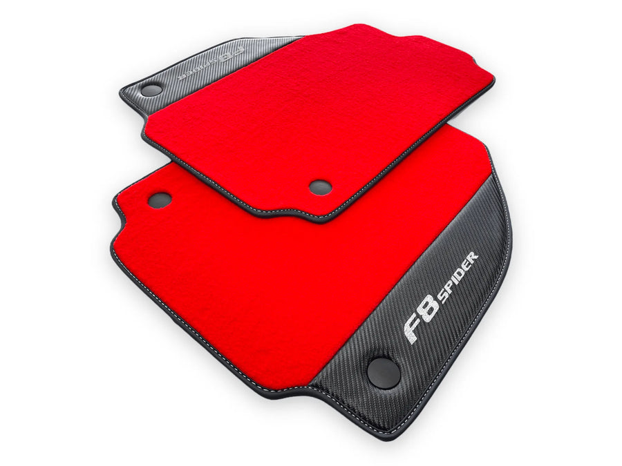 Floor Mats For Ferrari F8 Spider 2019-2022 With Carbon Leather - AutoWin