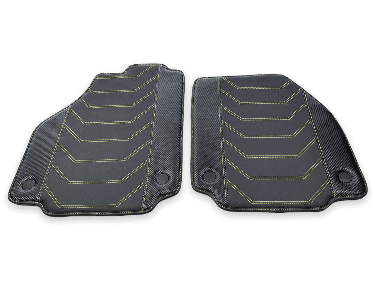 Floor Mats For Ferrari F8 Spider 2019-2022 Yellow Sewing - AutoWin