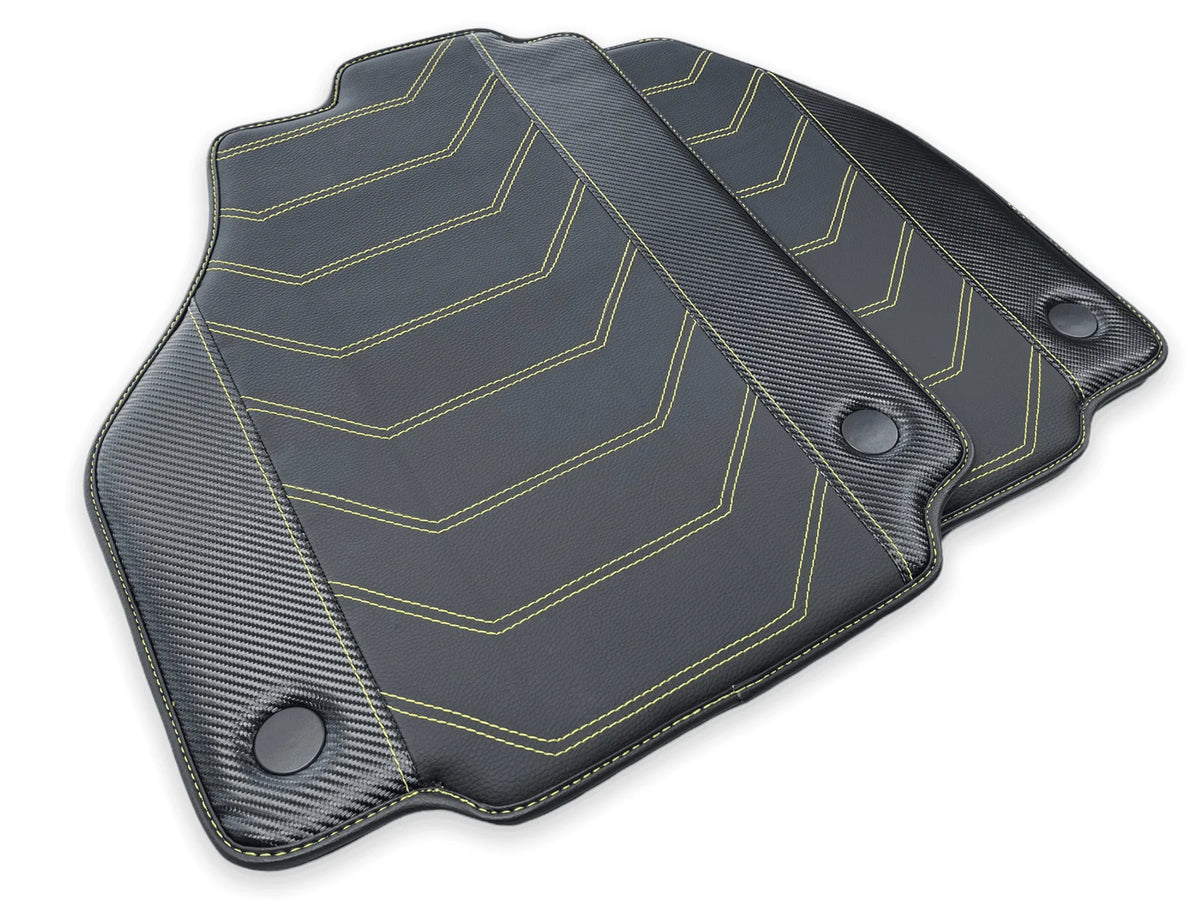 Floor Mats For Ferrari F8 Spider 2019-2022 Yellow Sewing - AutoWin