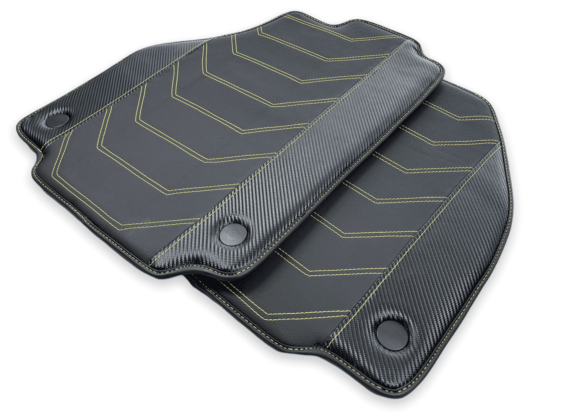 Floor Mats For Ferrari F8 Spider 2019-2022 Yellow Sewing - AutoWin