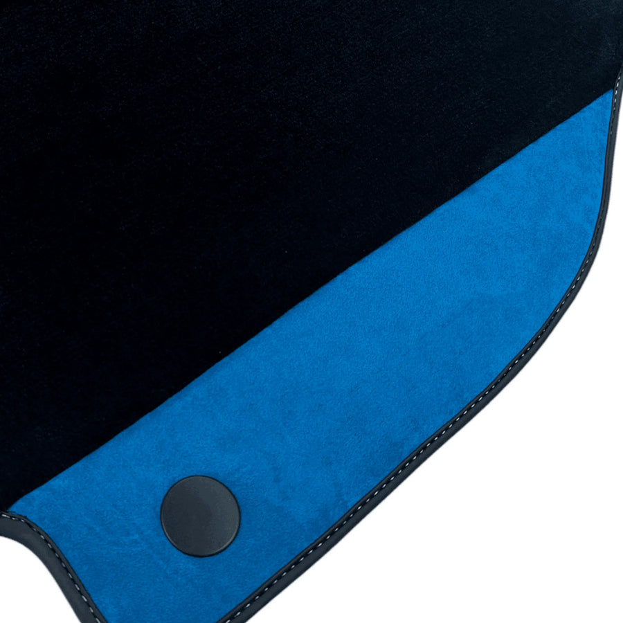 Floor Mats For Ferrari F8 Spider 2019-2023 With Blue Alcantara Leather - AutoWin