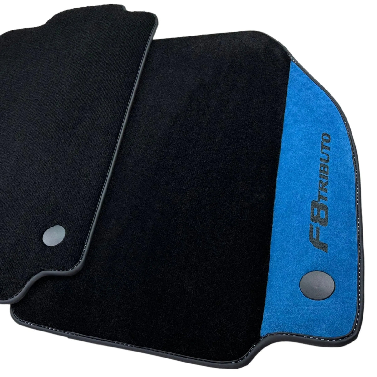 Floor Mats For Ferrari F8 Tributo 2019-2022 With Blue Alcantara Leather - AutoWin