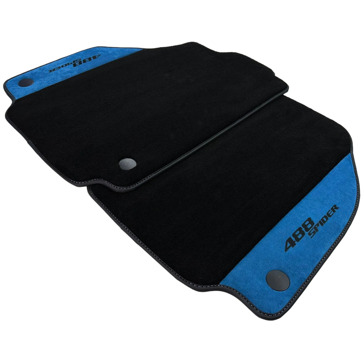 Floor Mats For Ferrari F8 Tributo 2019-2022 With Blue Alcantara Leather - AutoWin