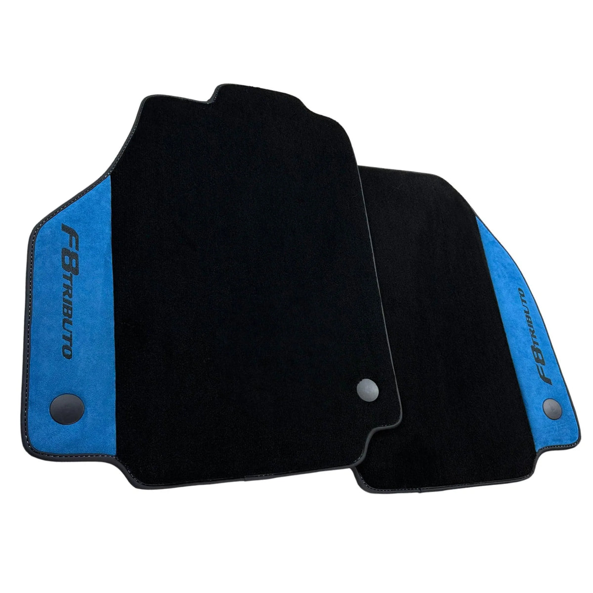 Floor Mats For Ferrari F8 Tributo 2019-2022 With Blue Alcantara Leather - AutoWin