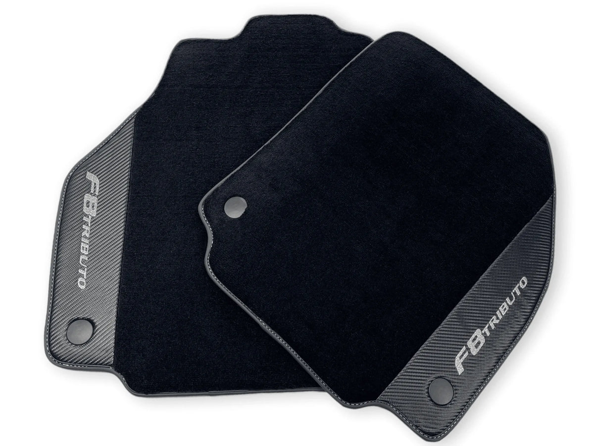 Floor Mats For Ferrari F8 Tributo 2019-2022 With Carbon Leather - AutoWin