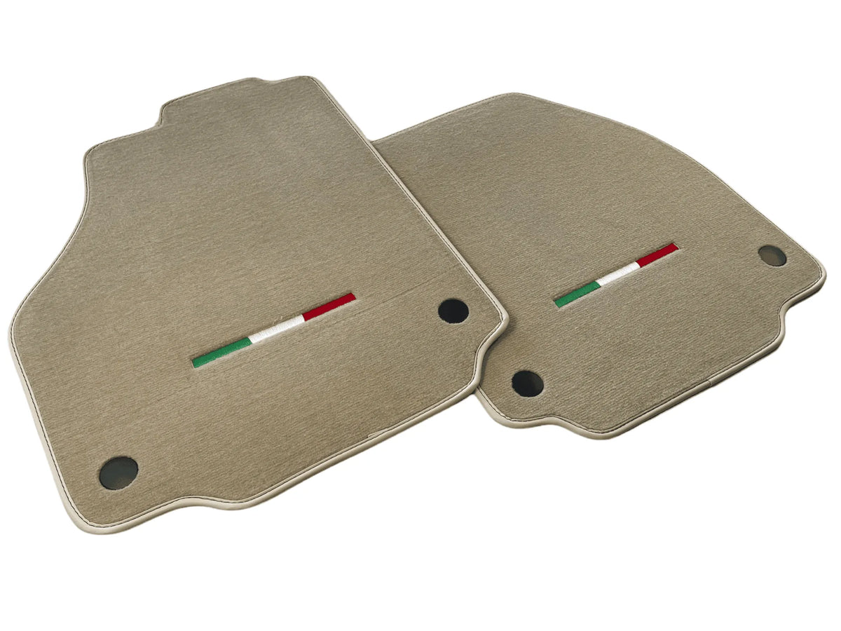 Floor Mats For Ferrari F8 Tributo (2019-2023) Beige Italian Edition - AutoWin