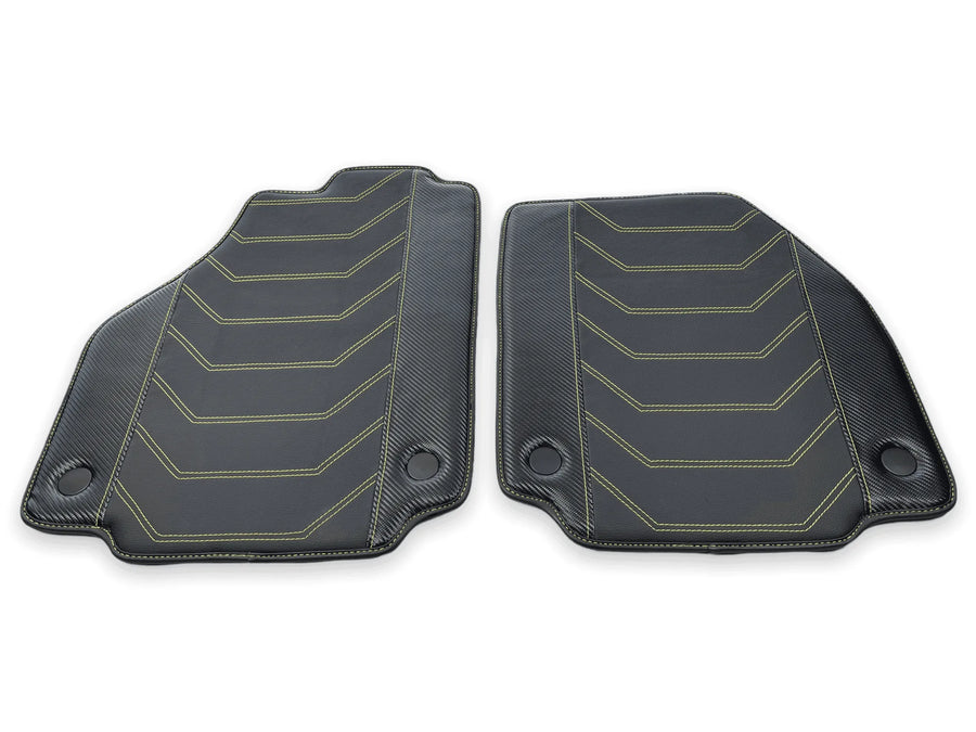 Floor Mats For Ferrari F8 Tributo (2019-2023) Yellow Sewing