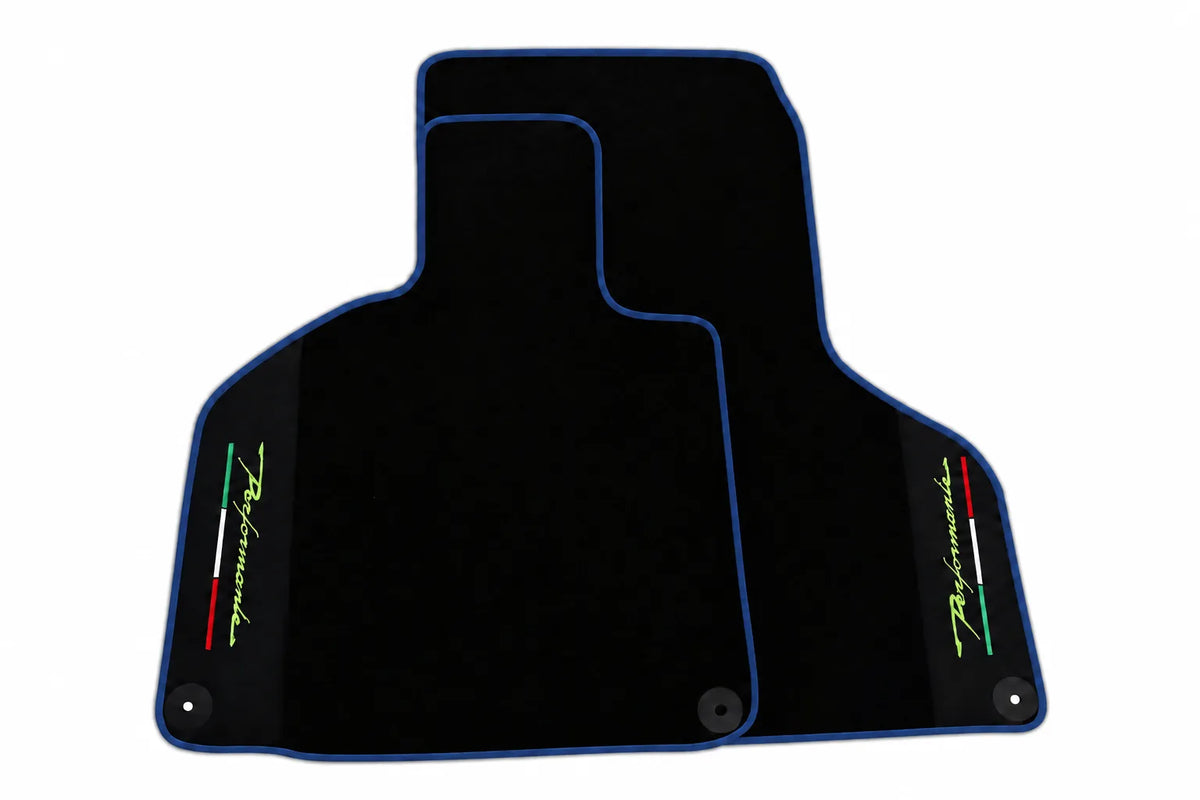 Floor Mats for Lamborghini Huracan Perfomante with Alcantara Leather | Various Trim Colors Dark Blue trim