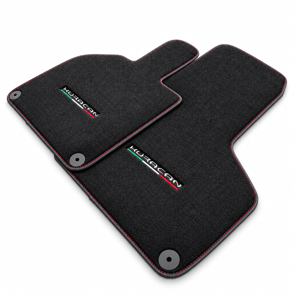 Floor Mats for Lamborghini Huracan With Italian Flag Red Stitch - AutoWin