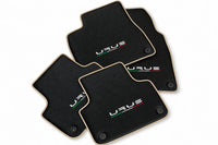 Floor Mats For Lamborghini Urus Made From Carbon Fiber Leather Beige trim
