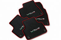 Floor Mats For Lamborghini Urus Made From Carbon Fiber Leather Red trim