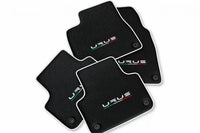 Floor Mats For Lamborghini Urus Made From Carbon Fiber Leather White trim