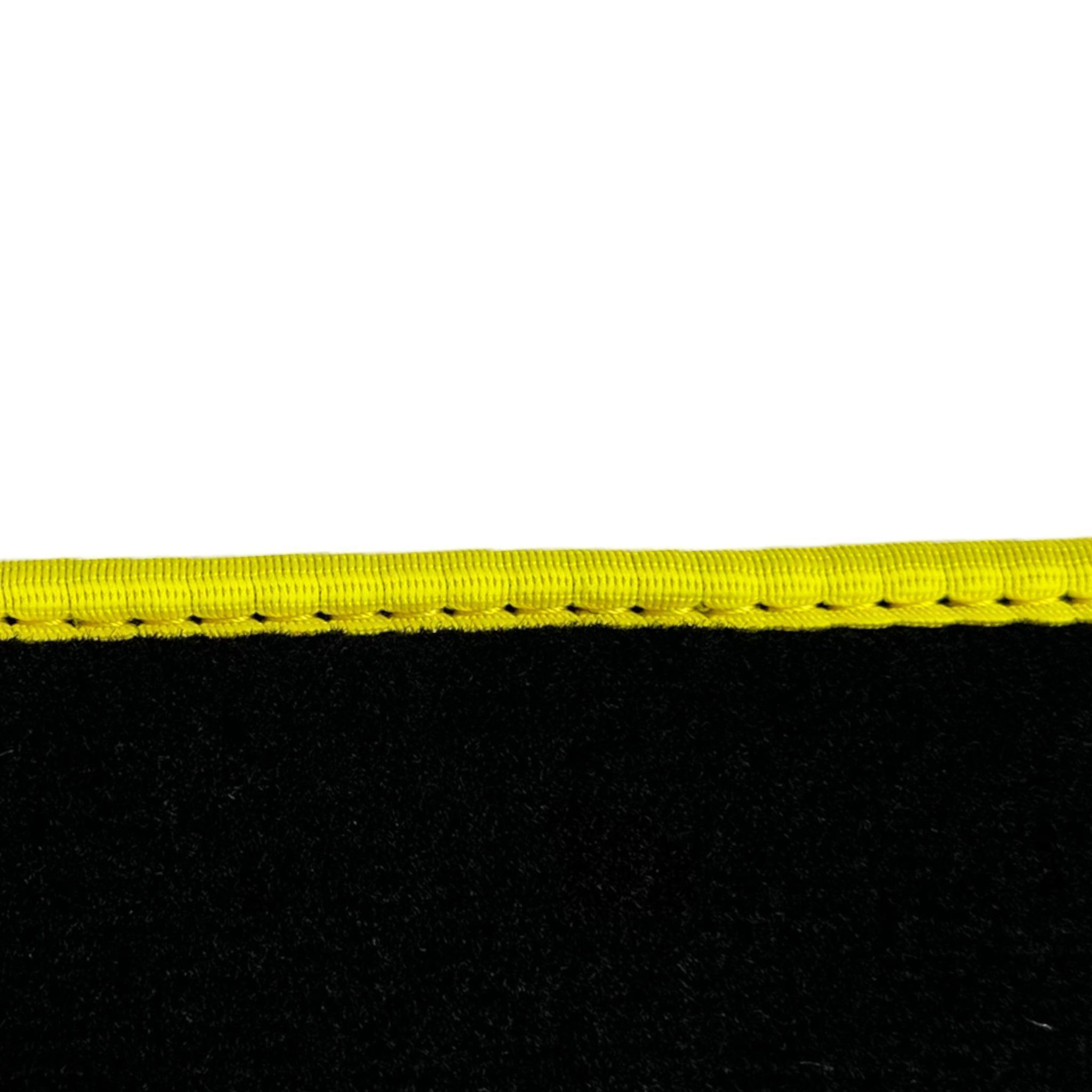 Floor Mats For McLaren 720S Black Tailored With Yellow Trim - AutoWin