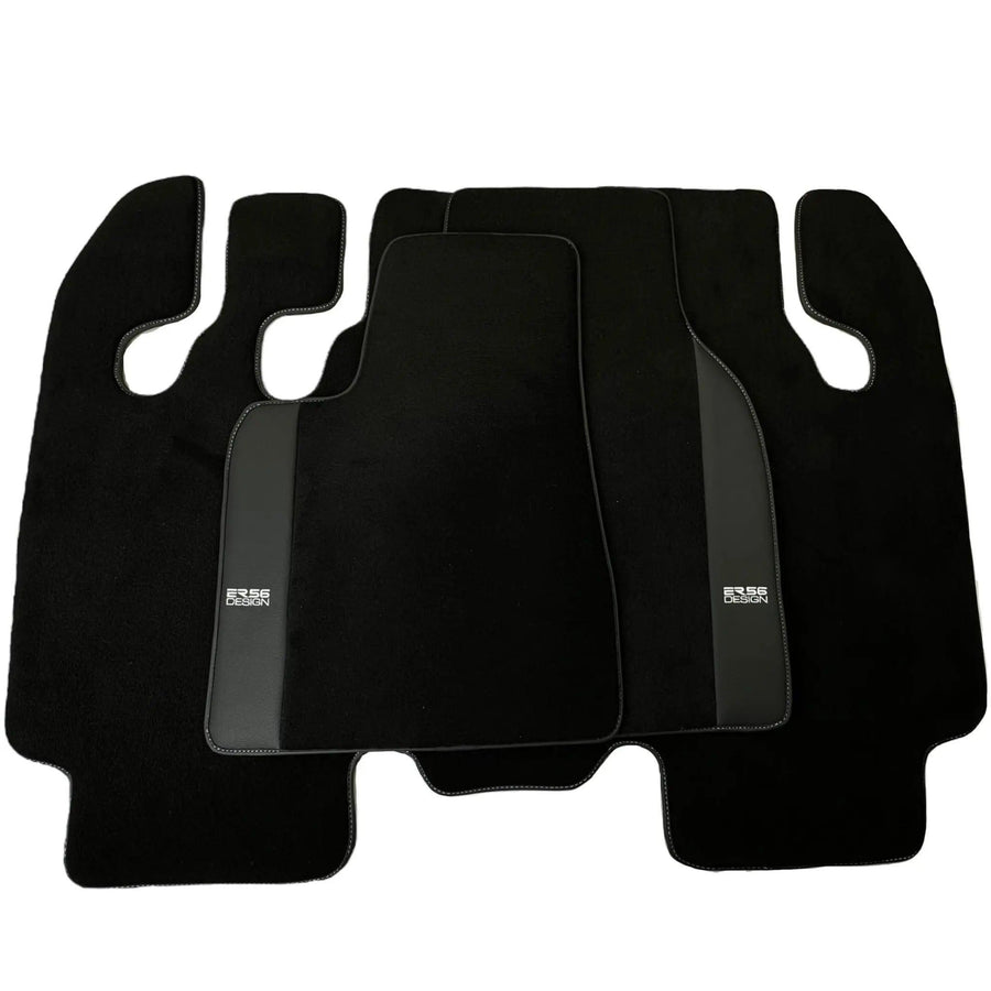Floor Mats for Tesla Model X - 7 Seats (2016-2024) Black Tailored Carpets ER56 Design - AutoWin