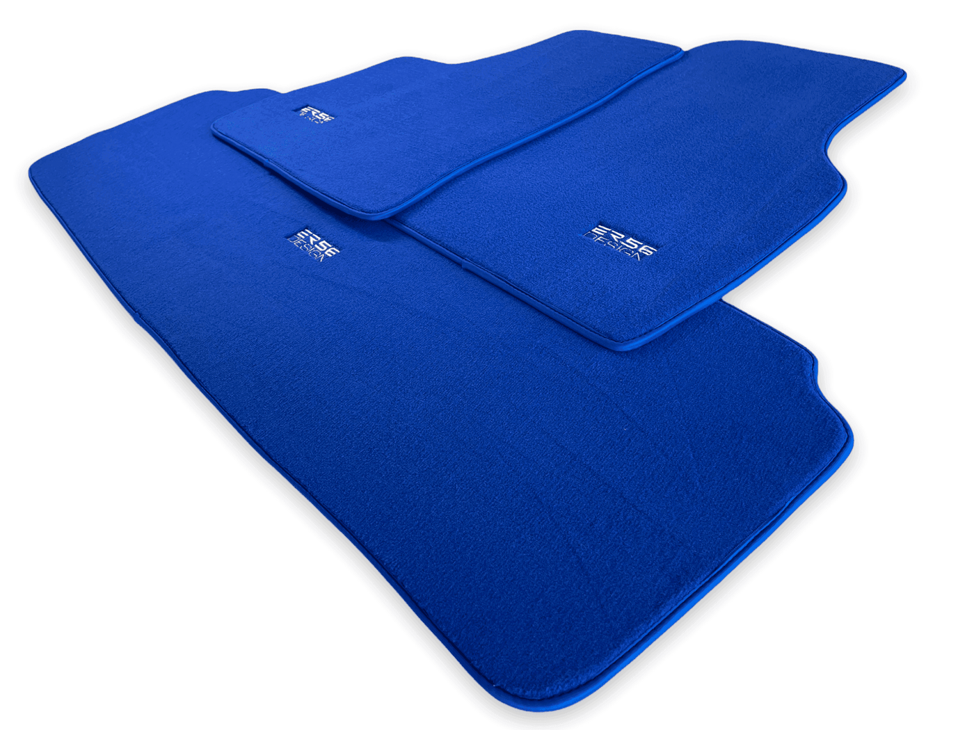 Floor Mats For Tesla Model X (7 Seats) Blue Tailored Carpets ER56 Design - AutoWin