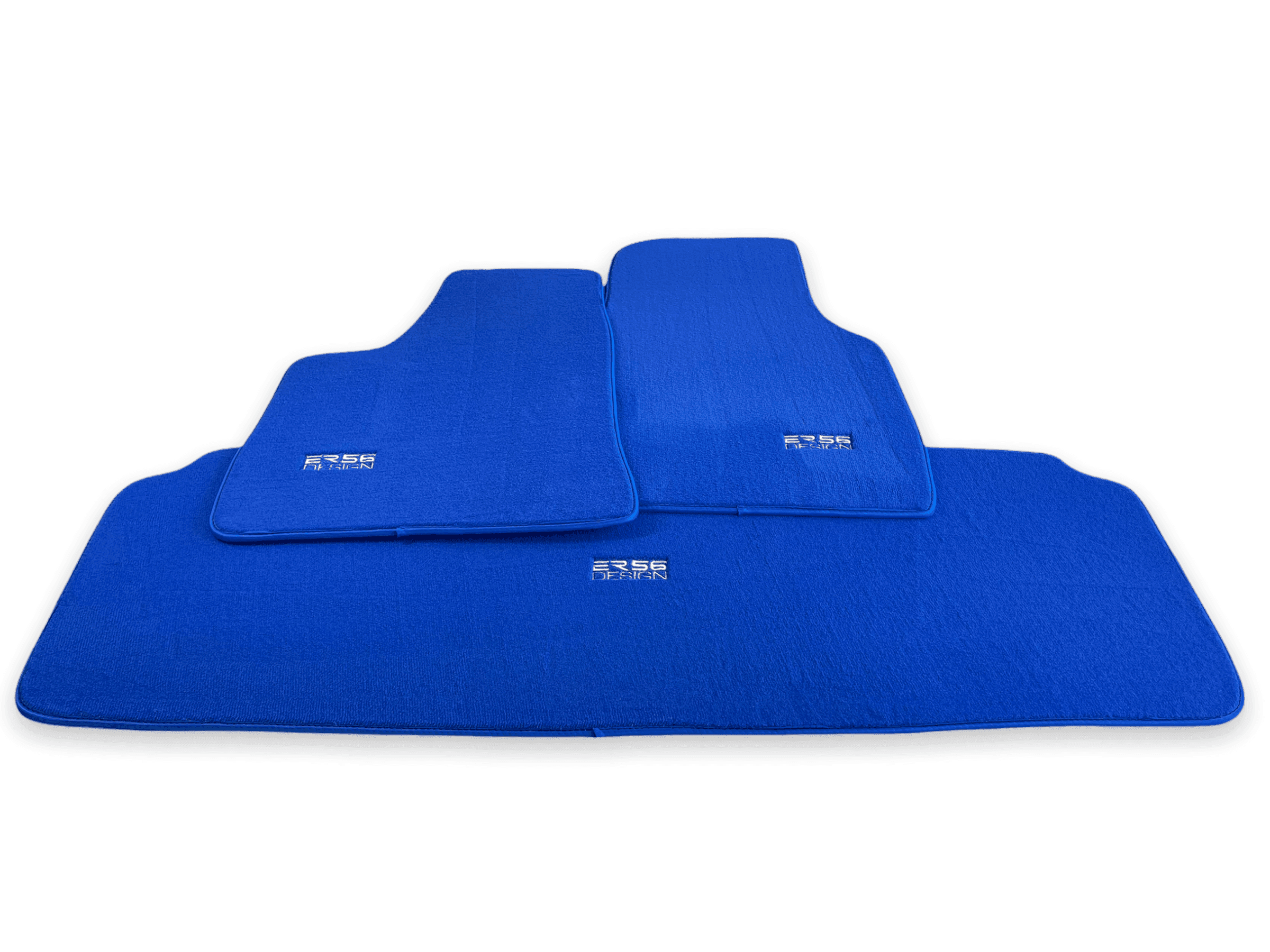 Floor Mats For Tesla Model X (7 Seats) Blue Tailored Carpets ER56 Design - AutoWin