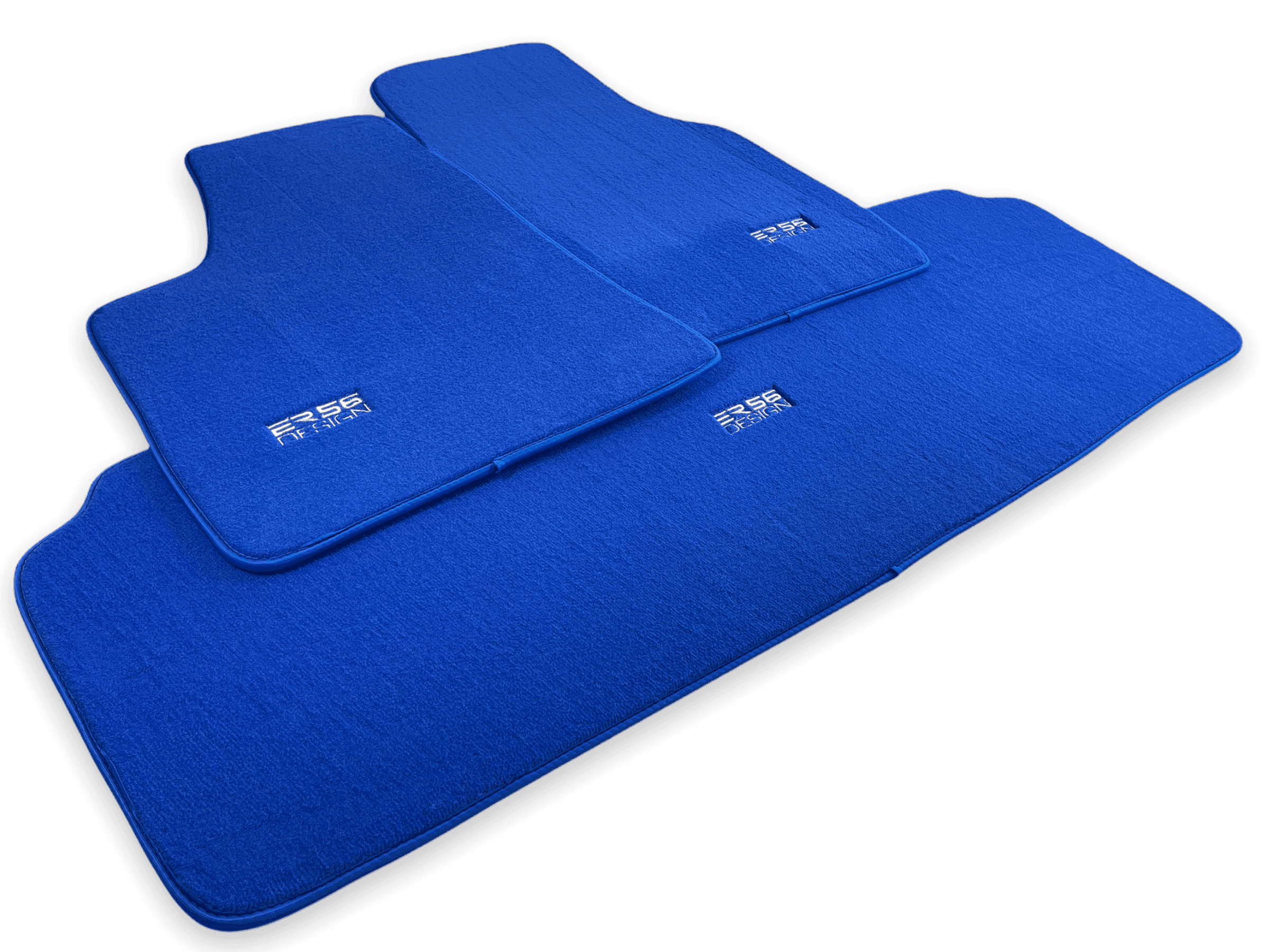 Floor Mats For Tesla Model X (7 Seats) Blue Tailored Carpets ER56 Design - AutoWin