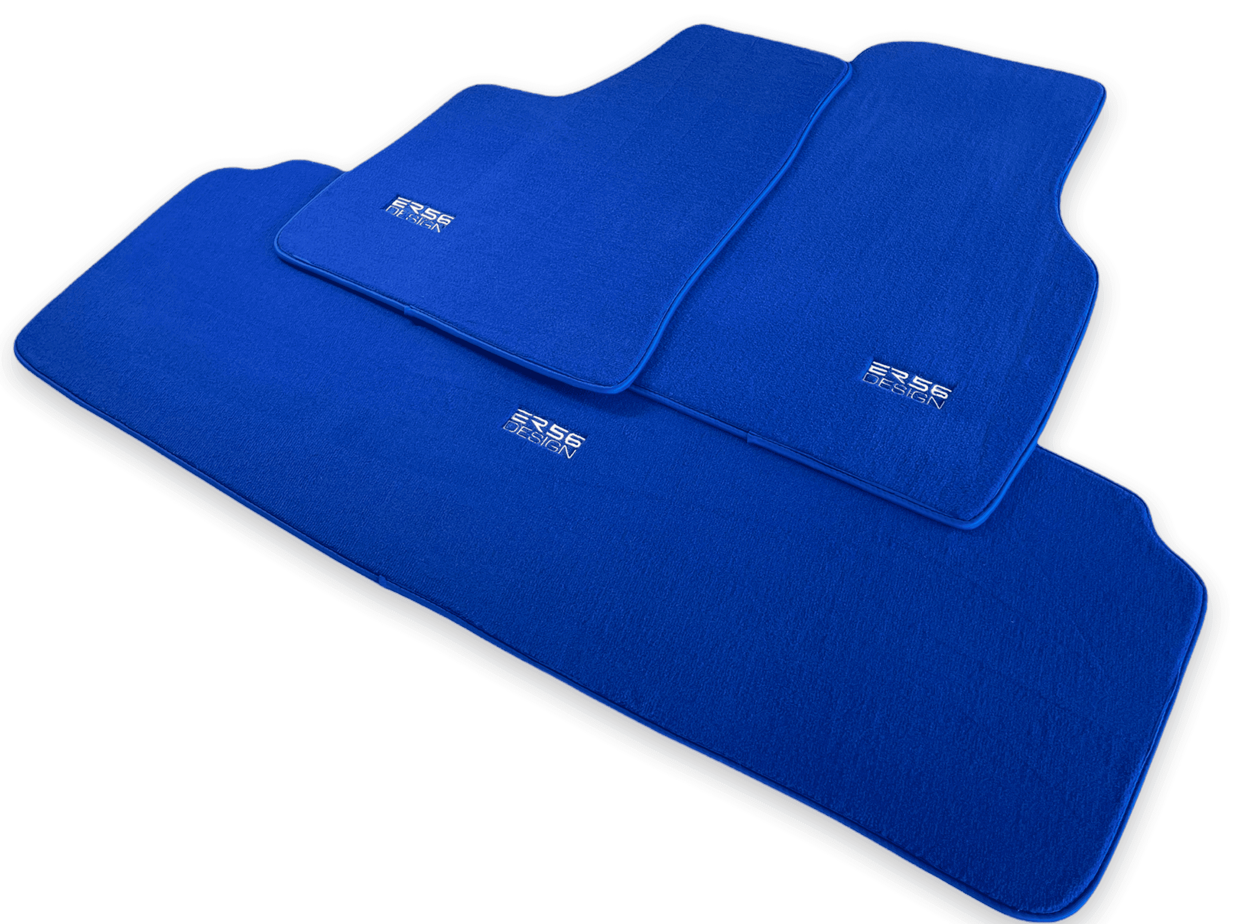 Floor Mats For Tesla Model X (7 Seats) Blue Tailored Carpets ER56 Design - AutoWin