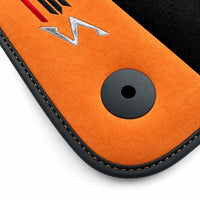 Floor Mats Set with Trunk Mat For Lamborghini Urus S With Orange Alcantara Leather - AutoWin
