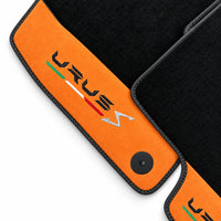 Floor Mats Set with Trunk Mat For Lamborghini Urus S With Orange Alcantara Leather - AutoWin