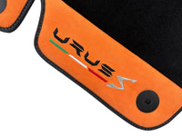 Floor Mats Set with Trunk Mat For Lamborghini Urus S With Orange Alcantara Leather - AutoWin