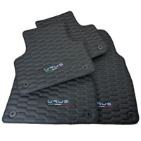 Floor Mats Set with Trunk Mat for Lamborghini Urus with Black Leather - AutoWin