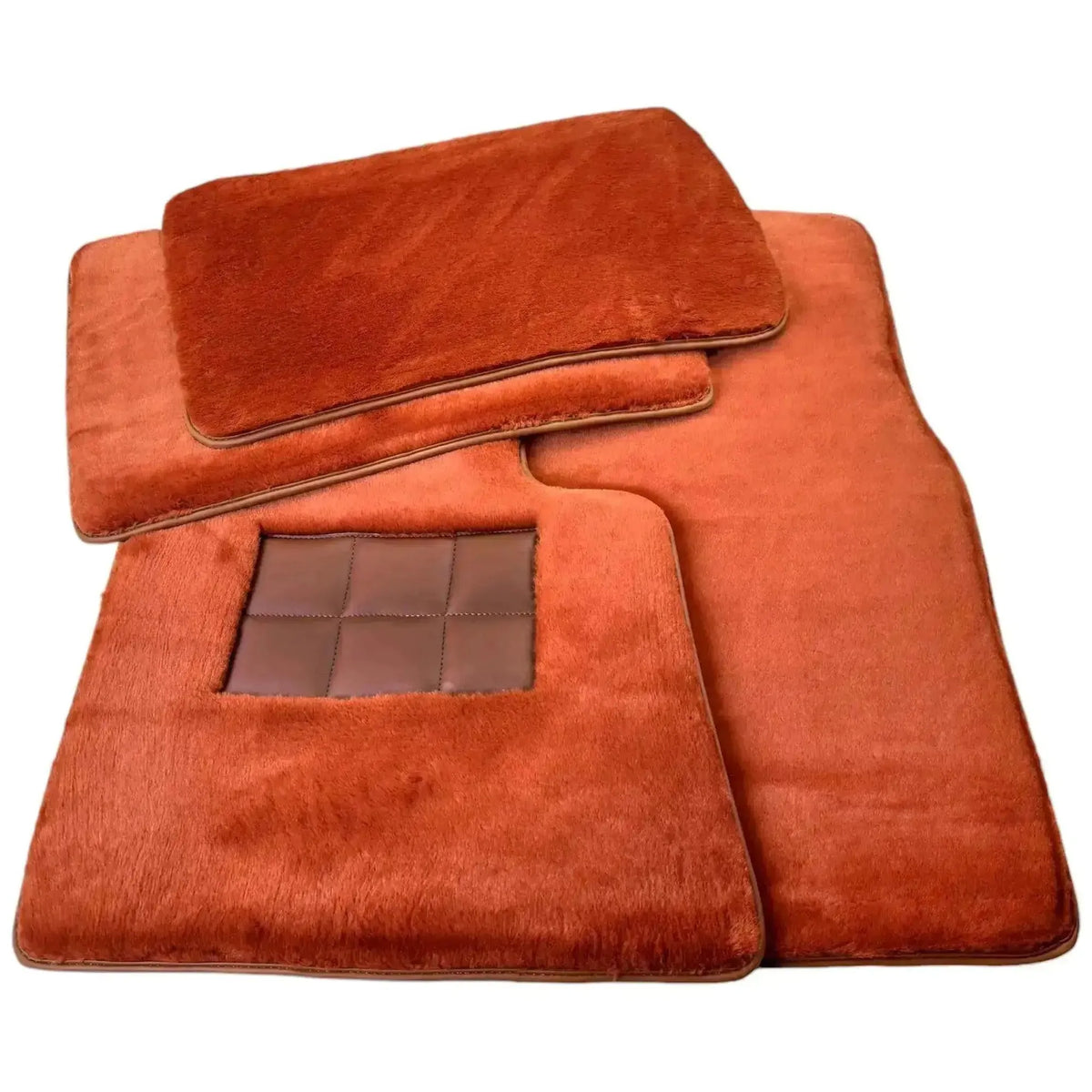 Ginger Color Sheepskin Floor Mats for Rolls-Royce Dawn (2016-2023) - AutoWin