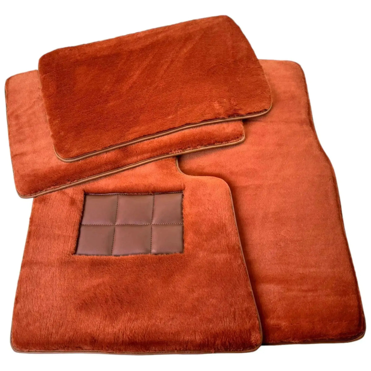 Ginger Color Sheepskin Floor Mats for Rolls-Royce Phantom Sedan (2003-2016)