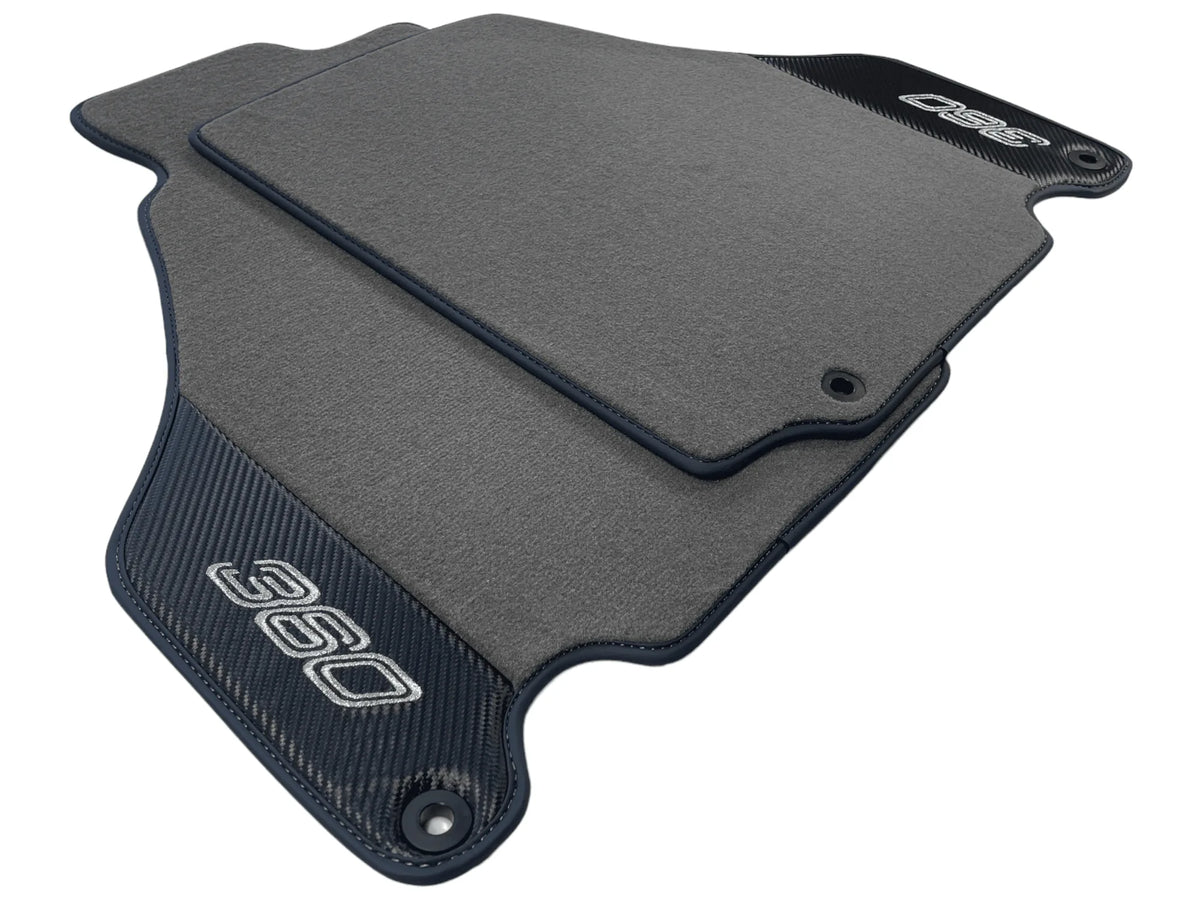 Gray Floor Mats For Ferrari 360 Modena 1999-2005 With Carbon Fiber Leather - AutoWin