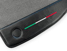 Gray Floor Mats For Ferrari 488 GTB (2016-2022) With Carbon Fiber Leather - AutoWin
