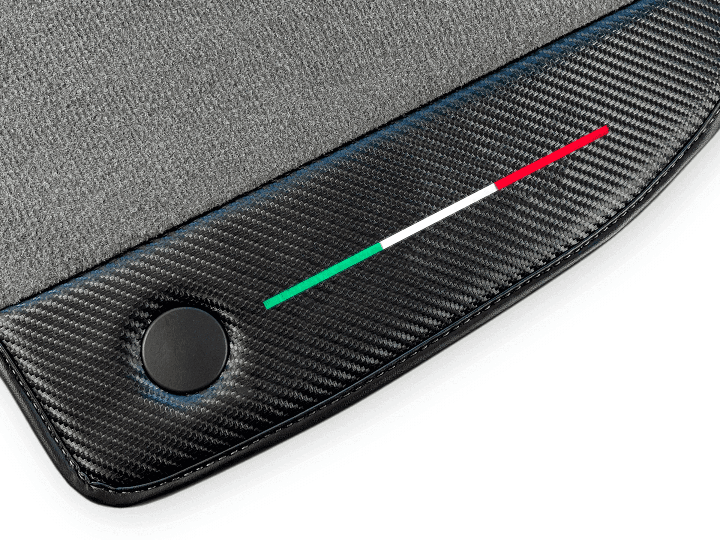 Gray Floor Mats For Ferrari 488 GTB (2016-2022) With Carbon Fiber Leather - AutoWin