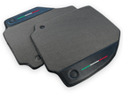 Gray Floor Mats For Ferrari 488 GTB (2016-2022) With Carbon Fiber Leather - AutoWin