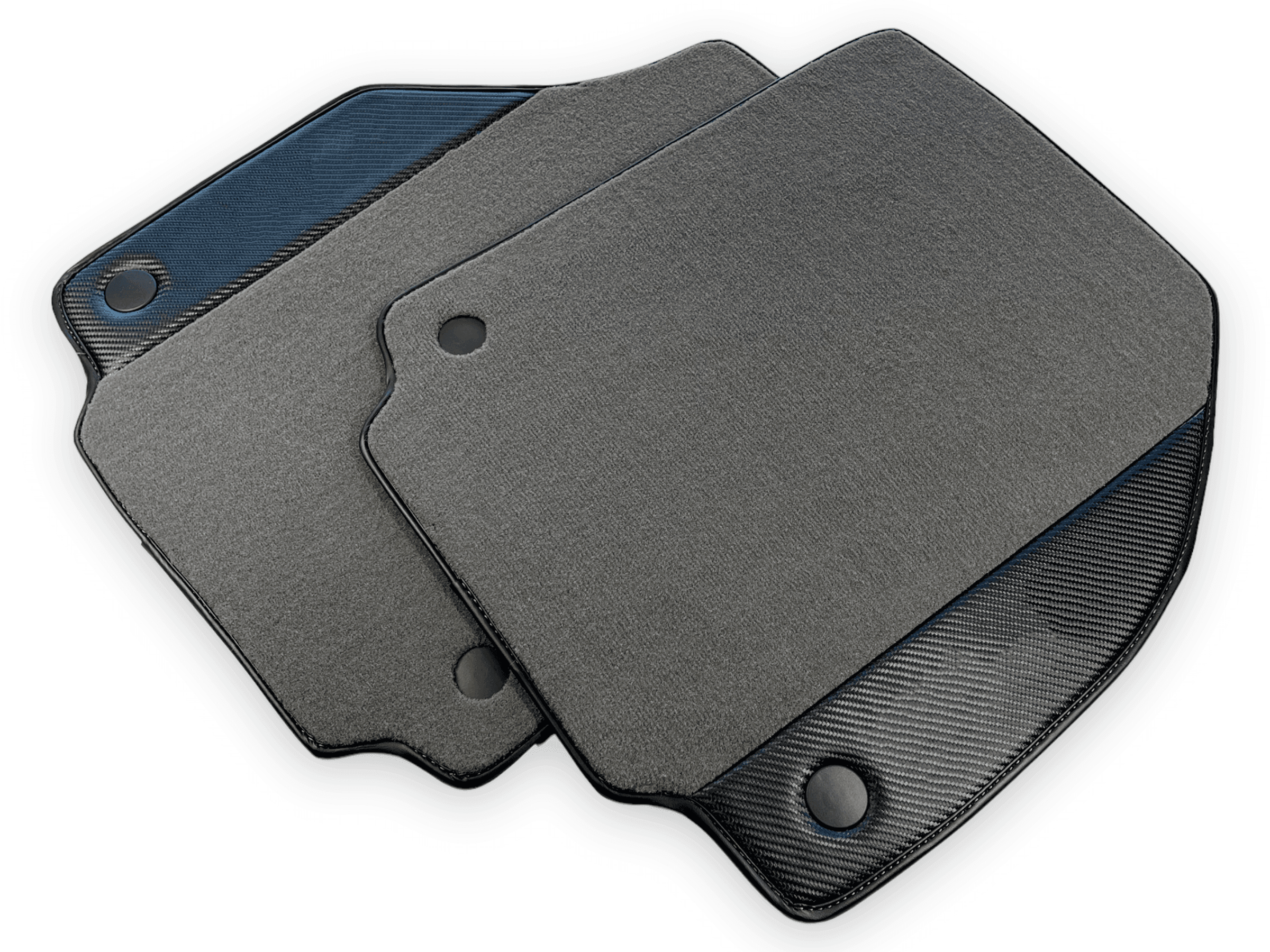 Gray Floor Mats For Ferrari F8 Tributo 2019-2022 With Carbon Leather - AutoWin