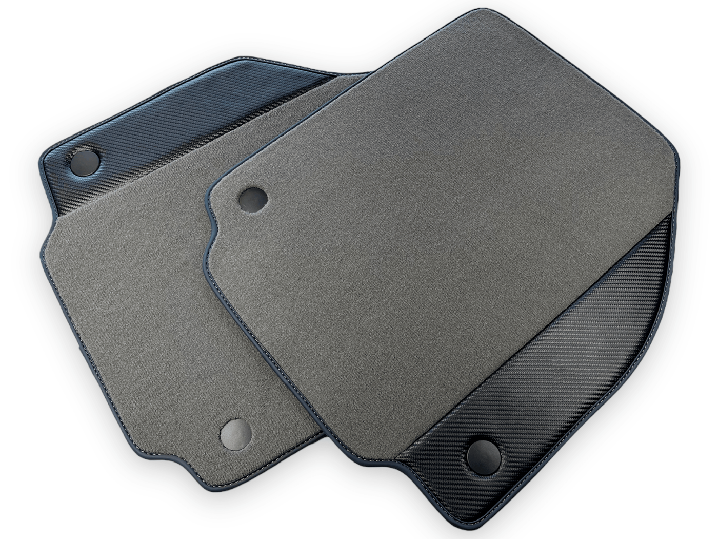 Gray Floor Mats For Ferrari 488 Spider 2015-2022 Carbon Leather