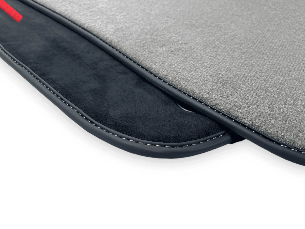 Gray Floor Mats For Ferrari 812 Superfast With Alcantara Leather
