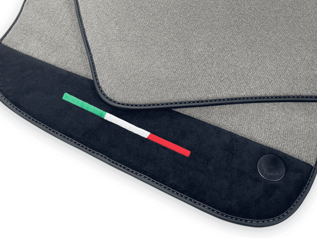 Gray Floor Mats For Ferrari 812 Superfast With Alcantara Leather