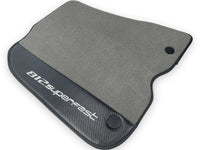 Gray Floor Mats For Ferrari 812 Superfast With Carbon Fiber Leather - AutoWin