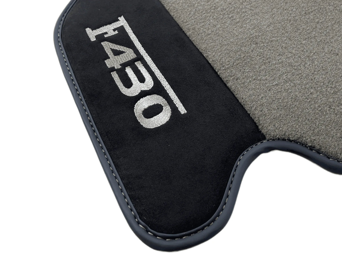 Gray Floor Mats For Ferrari F430 2004-2009 With Alcantara Leather - AutoWin