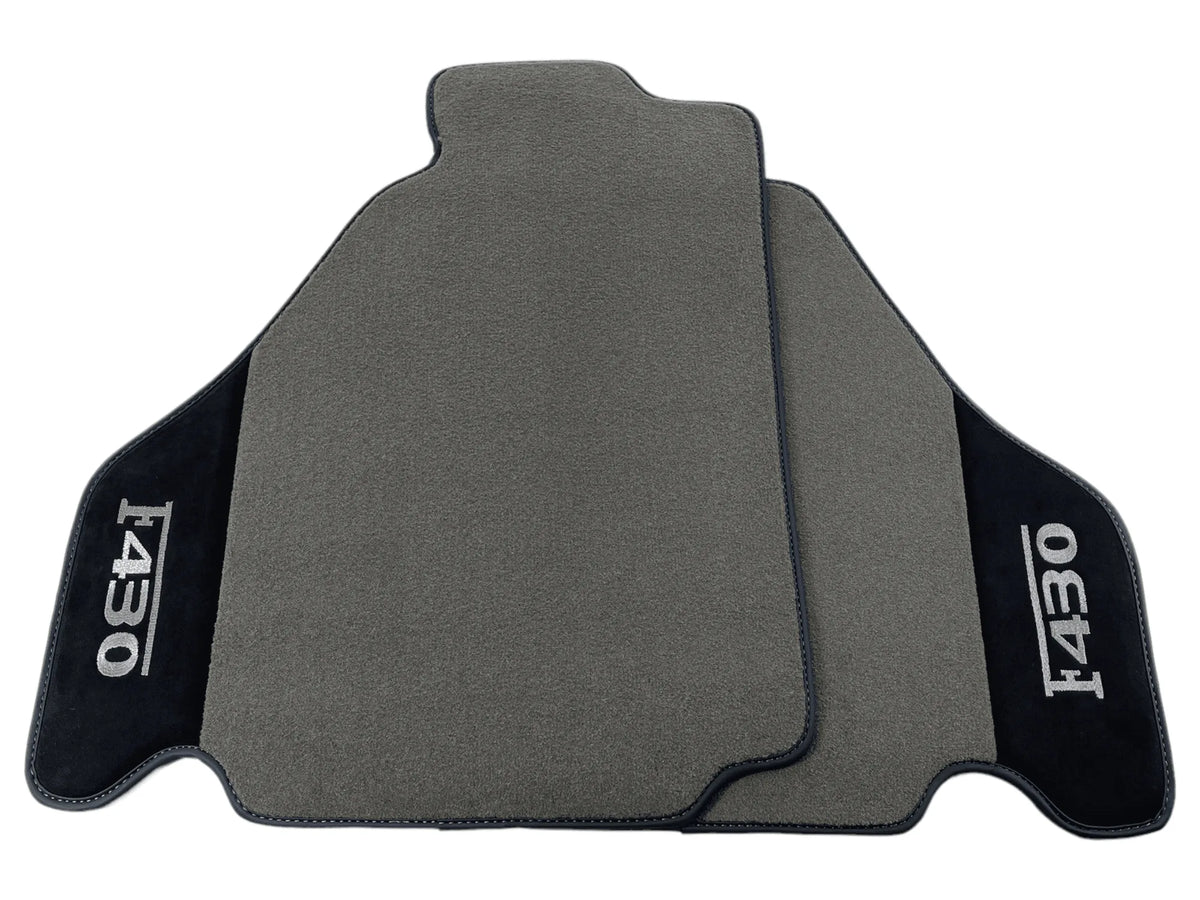 Gray Floor Mats For Ferrari F430 2004-2009 With Alcantara Leather - AutoWin