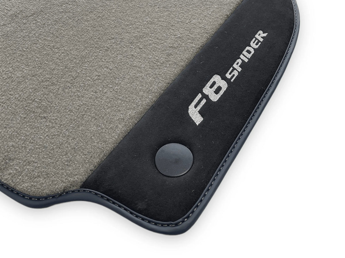 Gray Floor Mats For Ferrari F8 Spider 2019-2022 With Alcantara Leather - AutoWin